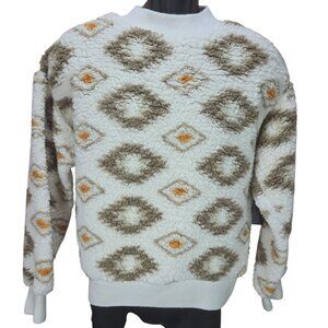 No Boundaries Girls Aztec Pattern Sherpa Pullover Sweater Large (11-13)